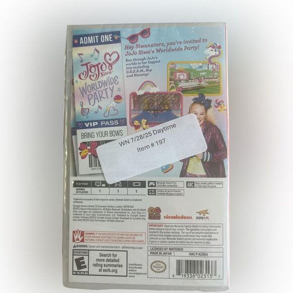 Nwt Nintendo switch JoJo Siwa worldwide party - Picture 2 of 2